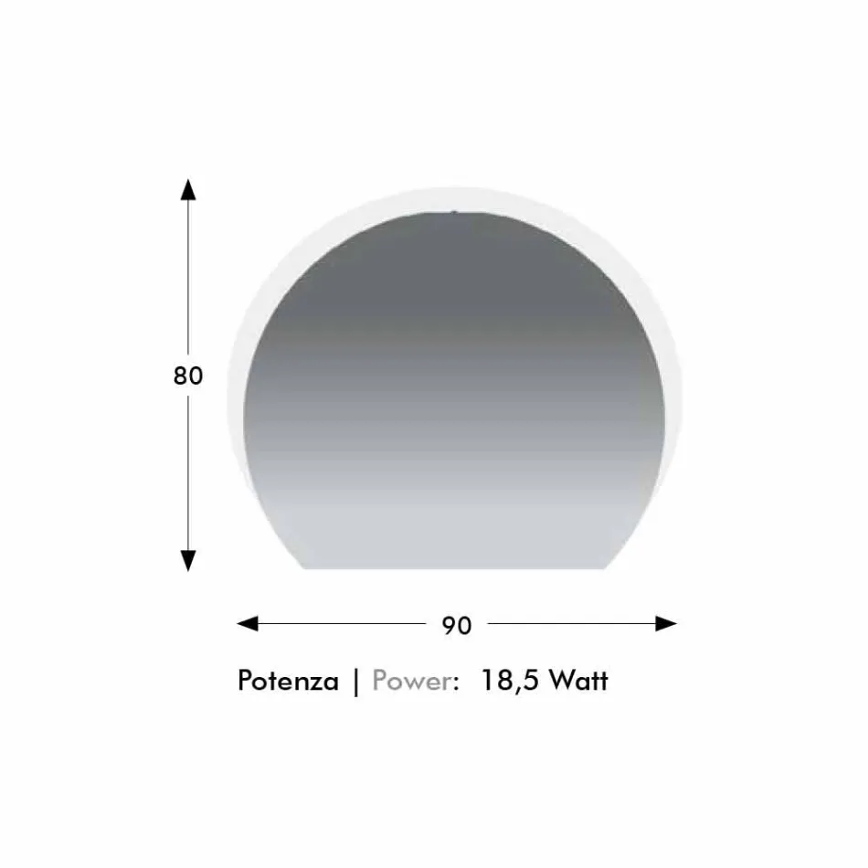 Moderne vægspejl med sandblæst detalje og LED Made in Italy - Rialto Viadurini