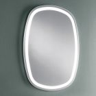 Vægspejl til badeværelse med integreret 4000K LED fremstillet i Italien - Scrullo Viadurini