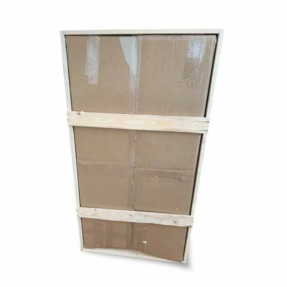 Firkantet spejl med LED i satinglas Fremstillet i Italien - Mirro Viadurini