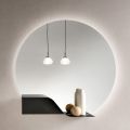LED-baggrundsbelyst vægspejl med ABS-ramme, fremstillet i Italien - Dafira