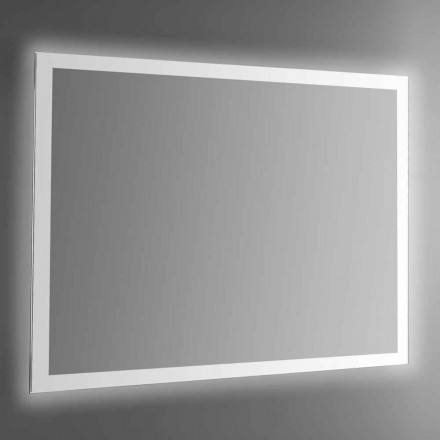 Bagbelyst vægspejl med sandblæst ramme fremstillet i Italien - Edigio Viadurini