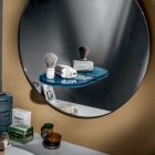 Rundt væg spejl med farvet glashylde fremstillet i Italien - Eliza Viadurini