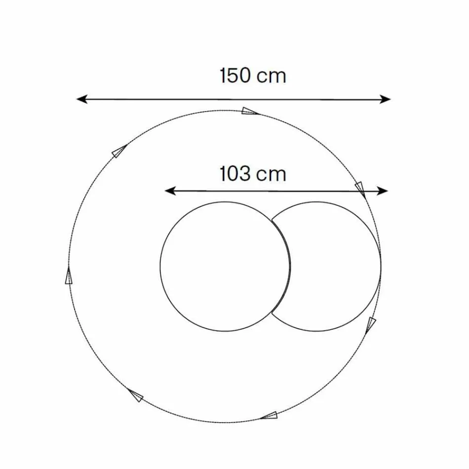 Rundt væg spejl med satellit, der roterer 360 ° fremstillet i Italien - Shaki Viadurini