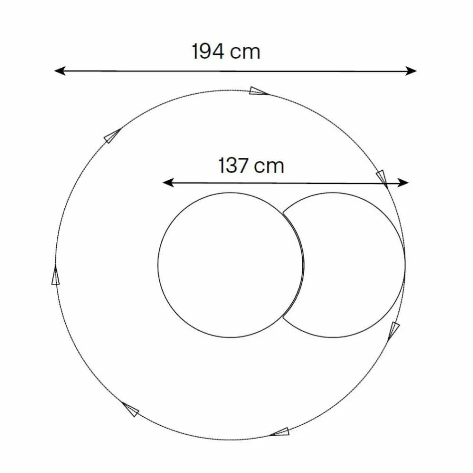 Rundt væg spejl med satellit, der roterer 360 ° fremstillet i Italien - Shaki Viadurini