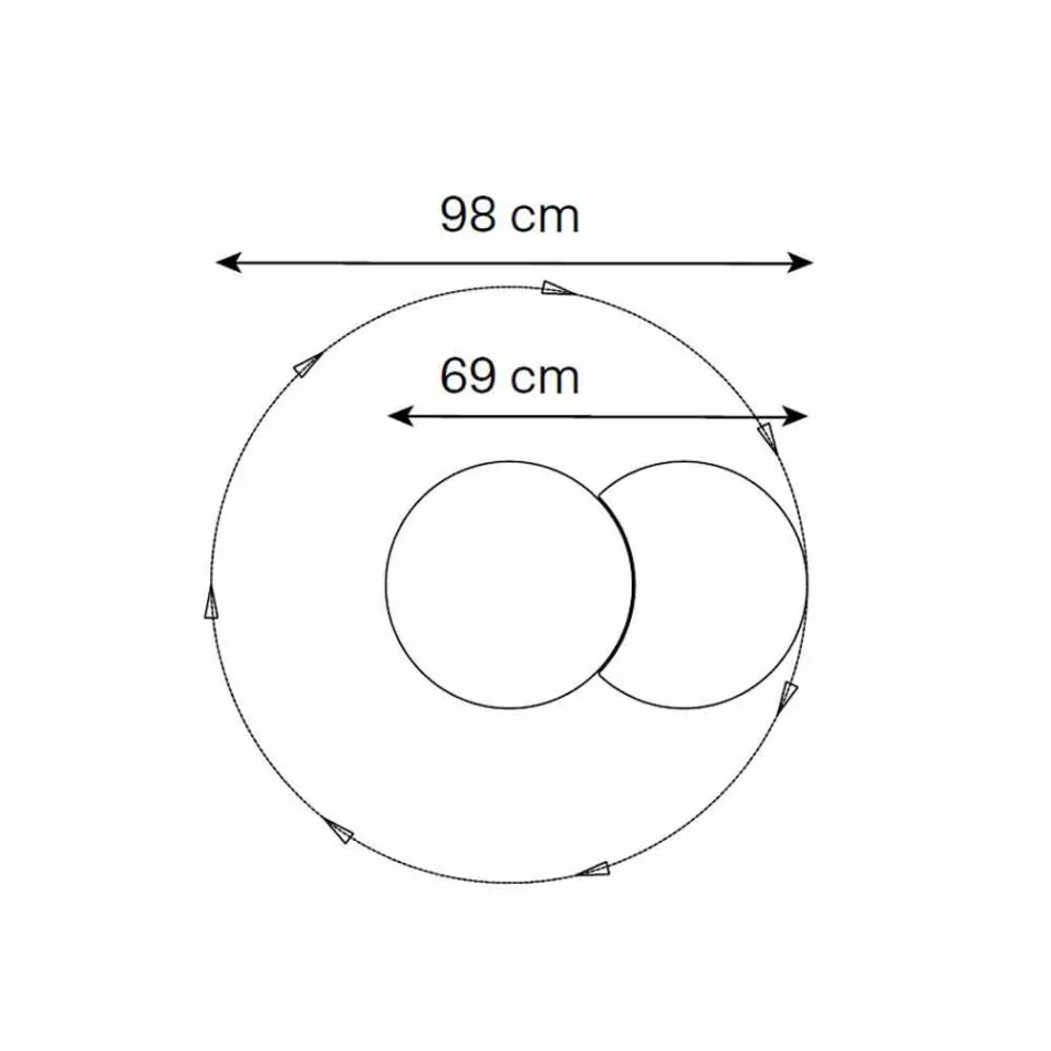 Rundt væg spejl med satellit, der roterer 360 ° fremstillet i Italien - Shaki Viadurini