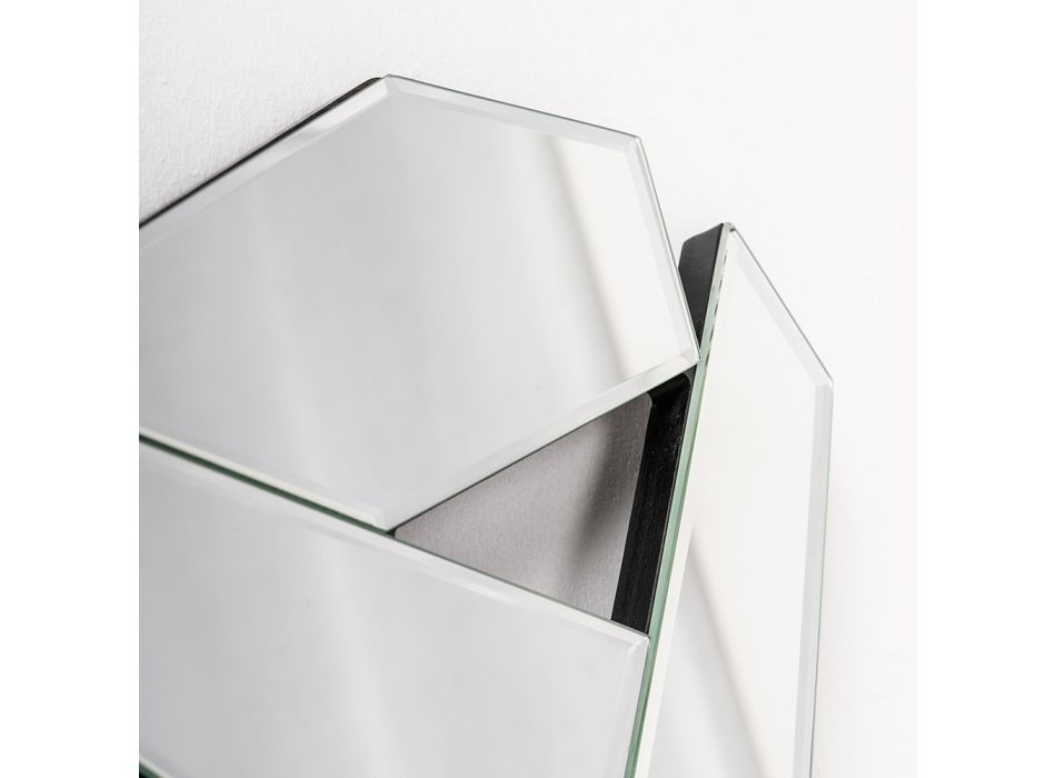 110 cm formet vægspejl i glas med moderne stel - Nirdo