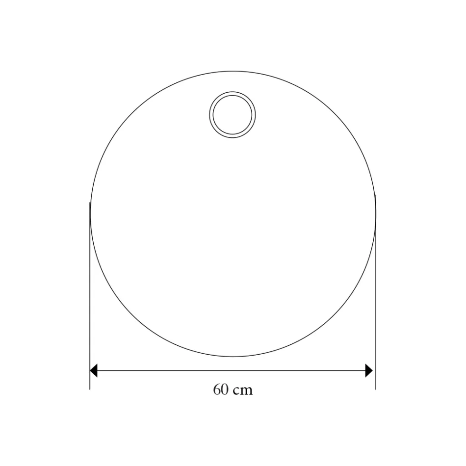 Rundt vægspejl med farvet teakring lavet i Italien - Odile Viadurini