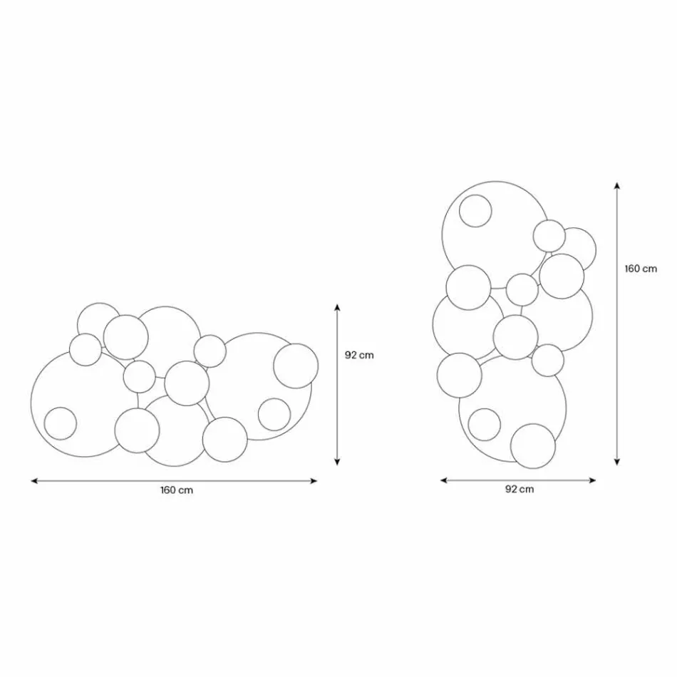 Dekorativt vægspejl med farvede cirkler Design i 2 dimensioner - Babol Viadurini