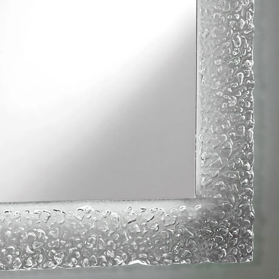 Dekorativ vægspejl med glasramme og luksuriøst LED-lys - Attimo Viadurini