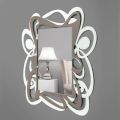 Stort moderne design dekorativt vægspejl i hvid og kakao - Bocchio