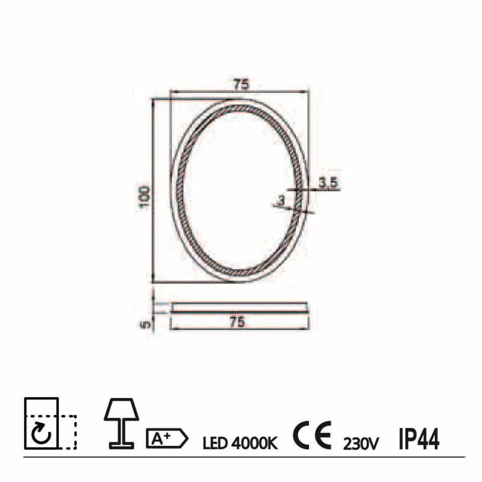 Spejl moderne design med LED-belysning bad Pure Viadurini
