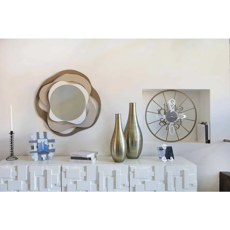 Tricolor Iron Modern Wall Wall Mirror fremstillet i Italien - Gertrude Viadurini