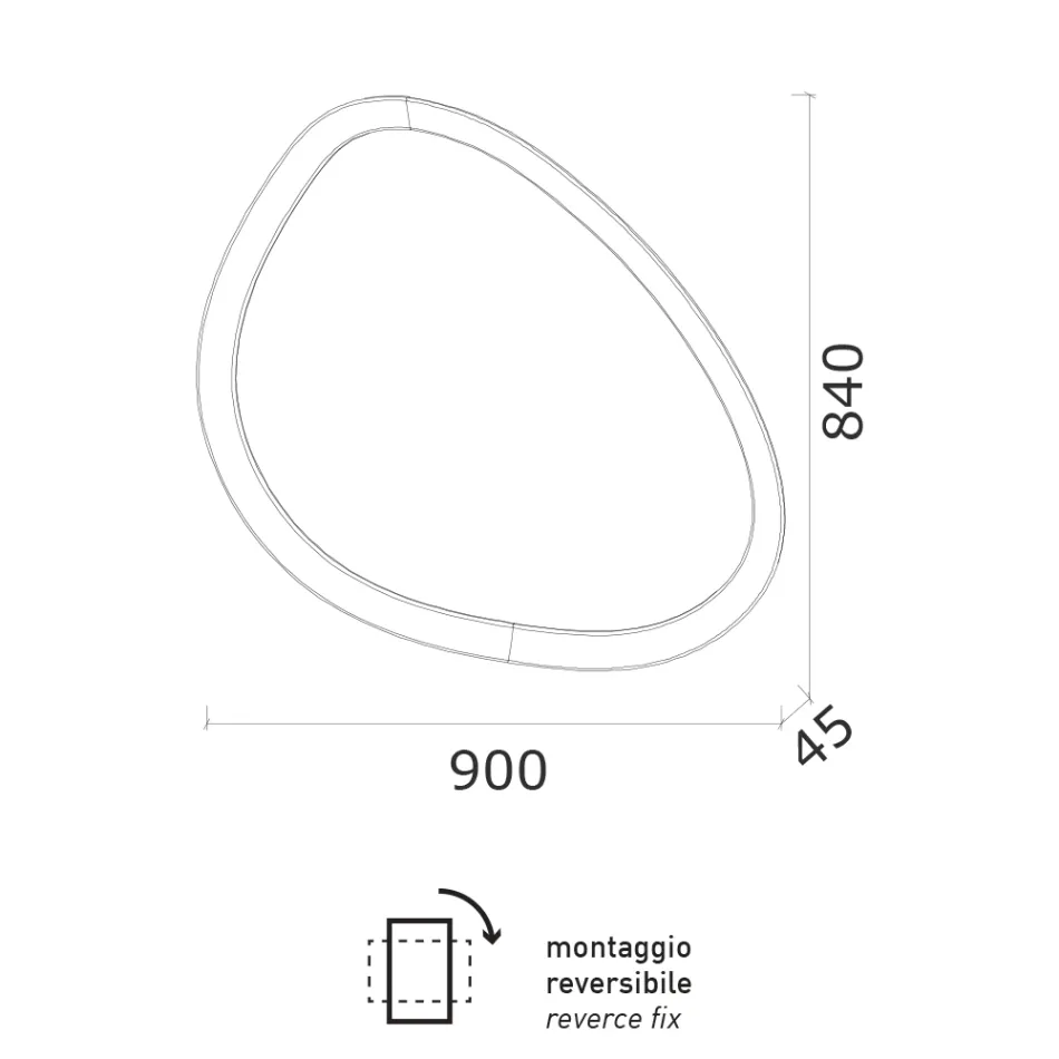 Uregelmæssigt formet spejl med baggrundsbelysning lavet i Italien - Ride Viadurini