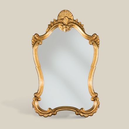 Klassisk bladguld spejl med formet ramme lavet i Italien - ædle Viadurini