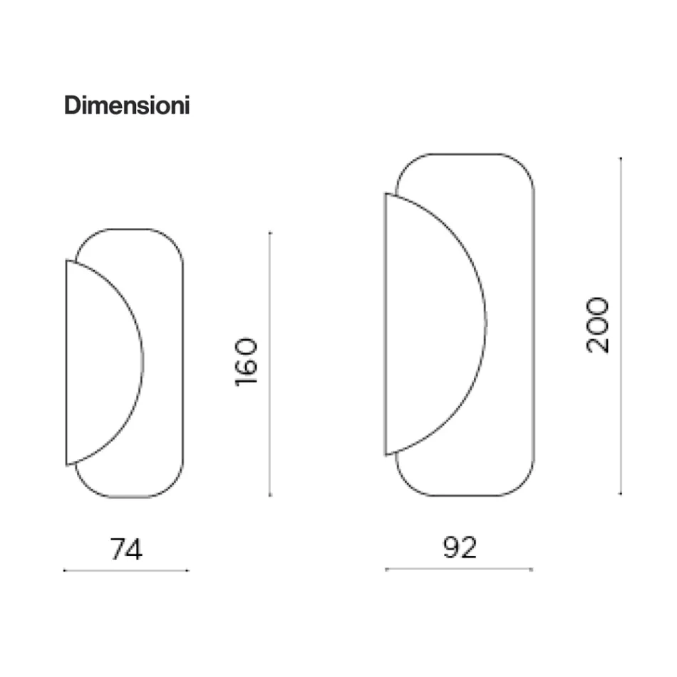 Spejl lavet af 2 overlappende formede ark fremstillet i Italien - Adelaide Viadurini