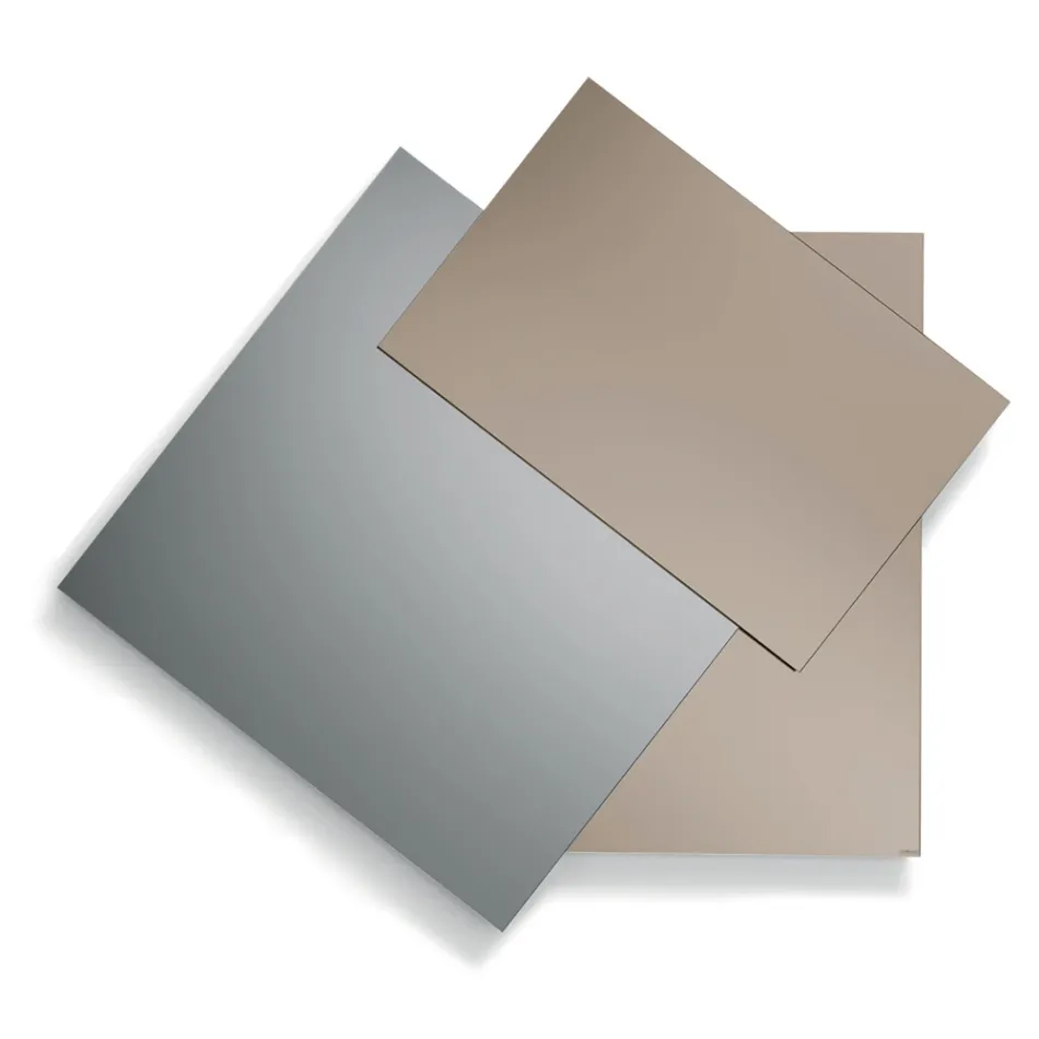 Spejl lavet af 3 overlappende plader, 2 bronze og 1 røget - Armida Viadurini