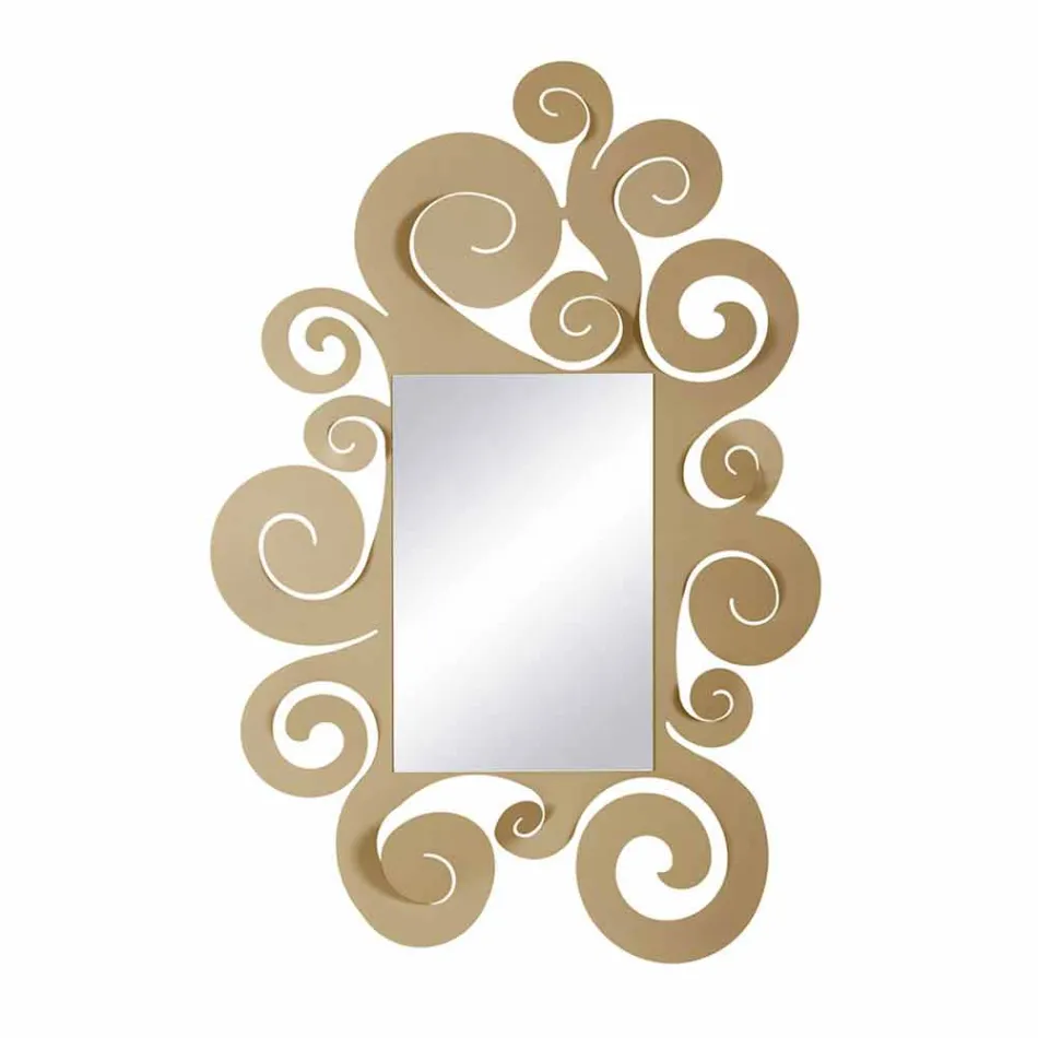 Moderne væg spejl i farvet jern fremstillet i Italien - Tiziano Viadurini