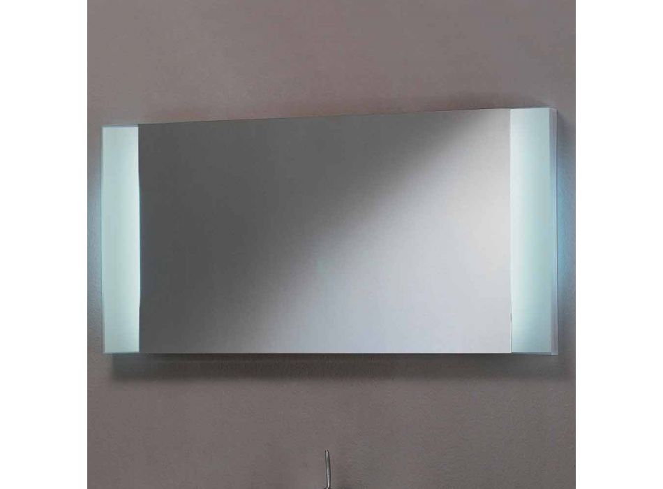 Oplyst spejl i design LED med matteret glas kanter Sam Viadurini