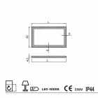 Moderne spejl med matteret glas kanter, LED belysning, Ady Viadurini