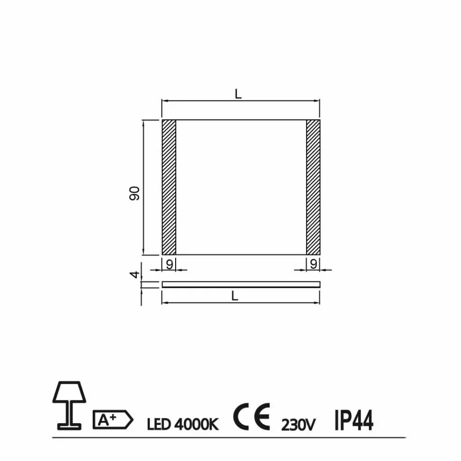 Moderne badeværelse spejl med LED-lys, L1200xh.900 mm, Agata Viadurini