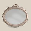 Klassisk stil ovalt spejl i hvidt træ lavet i Italien - Firenze