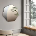 Uregelmæssigt polygonalt spejl med skrå hjørner fremstillet i Italien - Calyra Viadurini