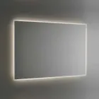 Baggrundsbelyst badeværelsesspejl med sandblæst ramme Lavet i Italien - Floriana Viadurini