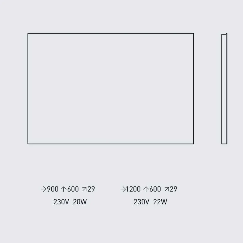 Bagbelyst vægspejl med stålramme fremstillet i Italien - Tundra Viadurini