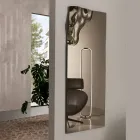 Rektangulært spejl med hjørne i smeltet glas fremstillet i Italien - Adelinda Viadurini