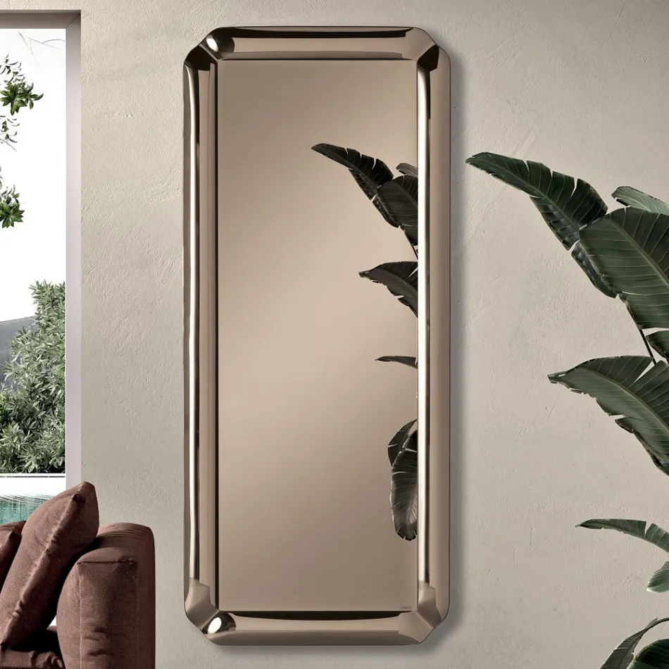 Rektangulært spejl med støbt krystalramme fremstillet i Italien - Belinda Viadurini