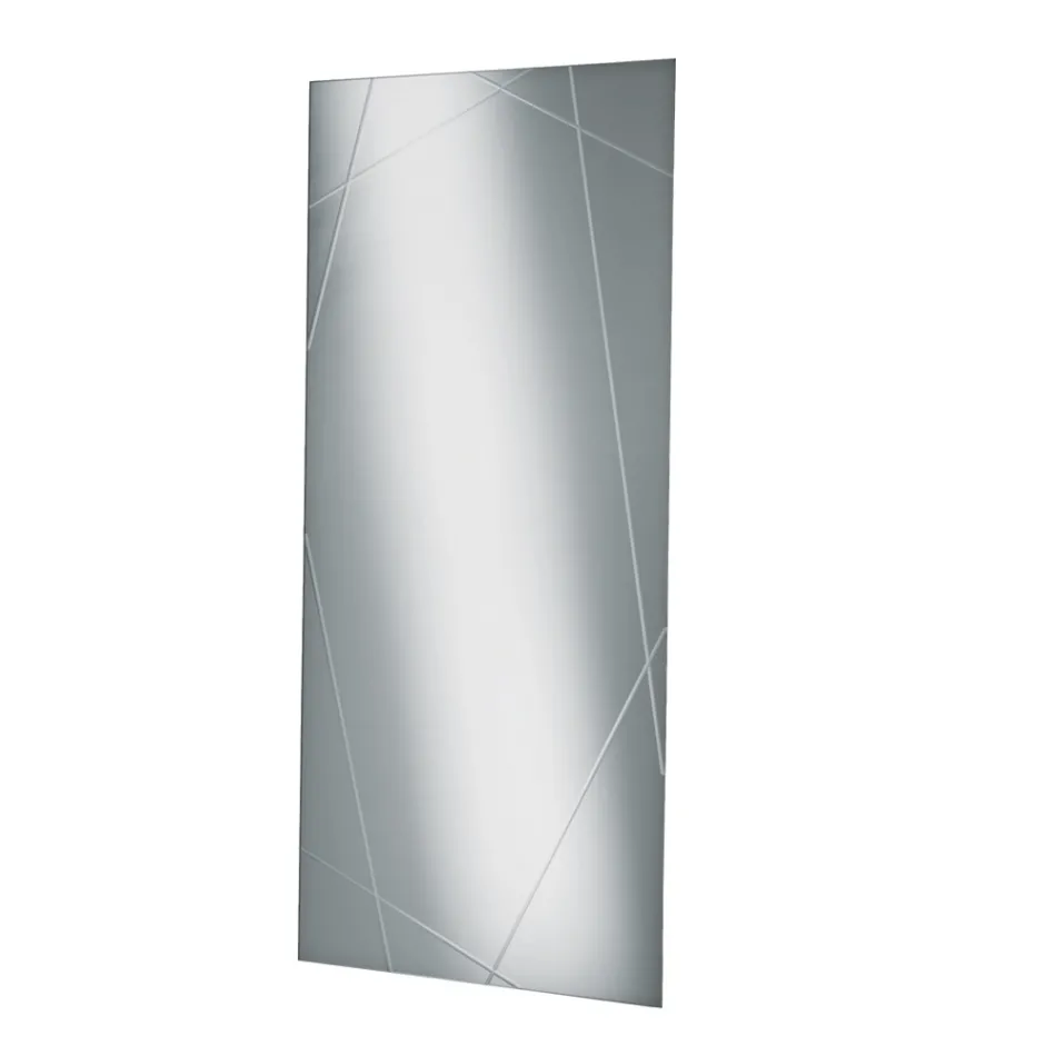 Rektangulært spejl med lasergraveringer fremstillet i Italien - Alberta Viadurini