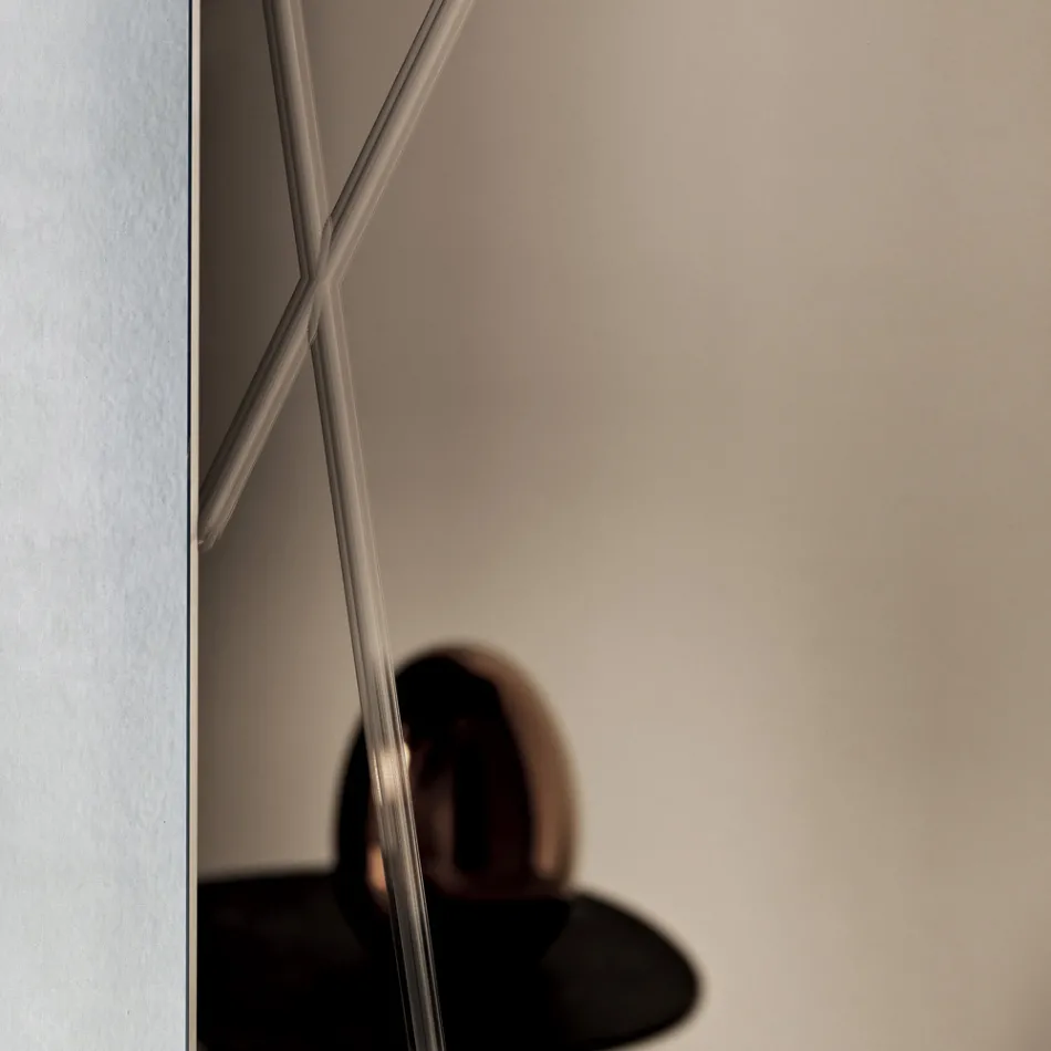 Rektangulært spejl med lasergraveringer fremstillet i Italien - Alberta Viadurini