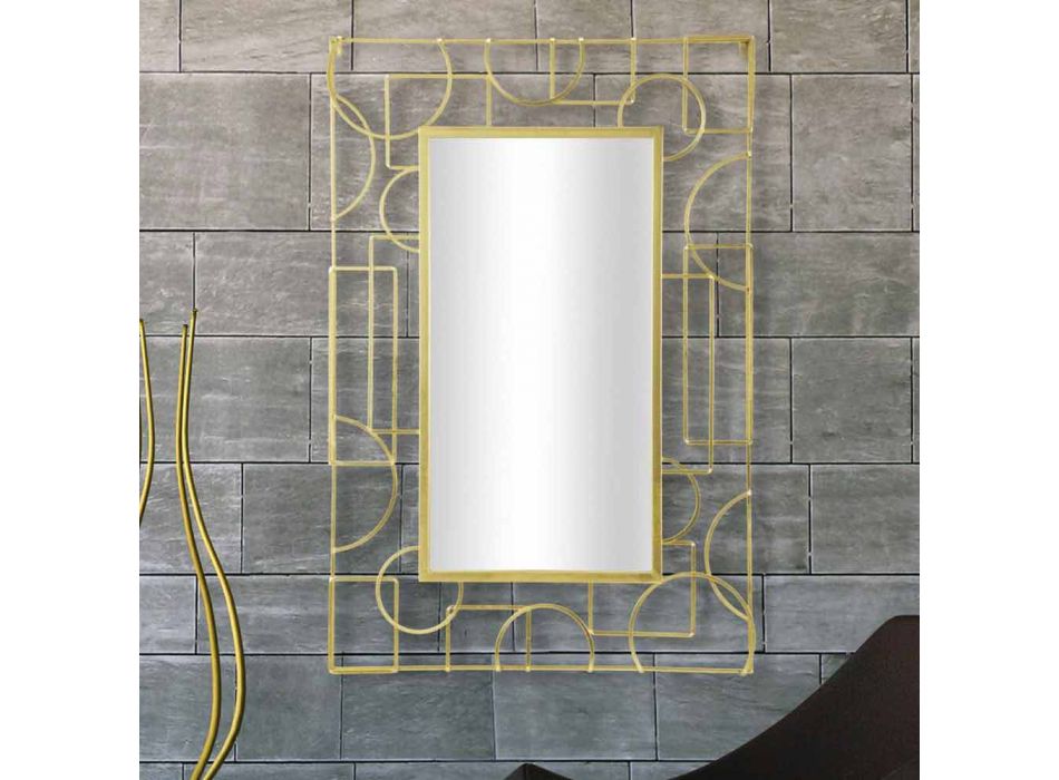 Moderne design rektangulært jernvægspejl - Plinio Viadurini