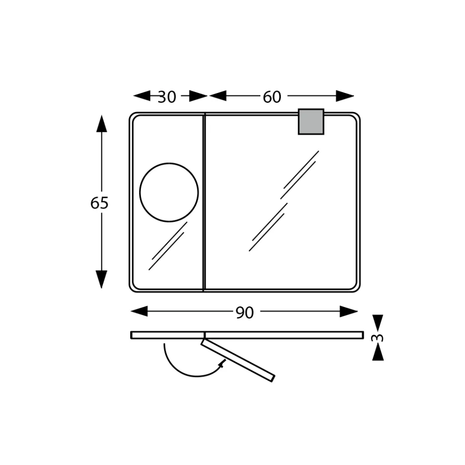 Rektangulært træspejl og forstørrelsesspejl lavet i Italien - Curie Viadurini