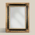 Rektangulært spejl i guld og sort blade lavet i Italien - Sophie