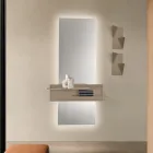 Rektangulært glasspejl med baggrundsbelysning og LED'er, fremstillet i Italien - Solen Viadurini