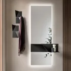 Rektangulært glasspejl med baggrundsbelysning og LED'er, fremstillet i Italien - Solen Viadurini
