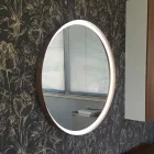 Rundvægsspejl med metalramme Forskellige farver og LED-lys - Renga Viadurini