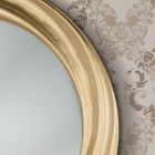 Rundt spejl med luksus guld træramme lavet i Italien - Adelin Viadurini