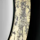 Rund spejl med blade dekoreret glasramme fremstillet i Italien - Alisso Viadurini