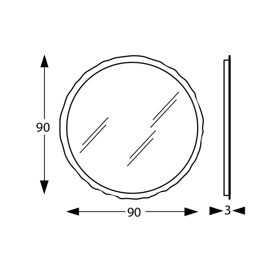 Rundt spejl med integreret LED-belysning Made in Italy - Vinci Viadurini