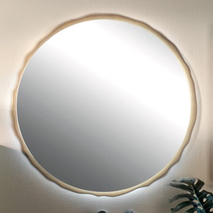 Rundt spejl med integreret LED-belysning Made in Italy - Vinci Viadurini