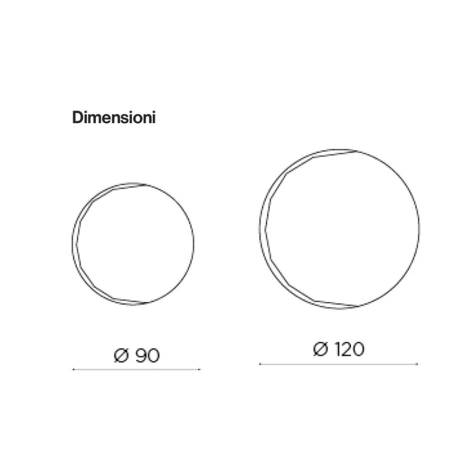 Rundt vægspejl med sideslibning Lavet i Italien - Andreina Viadurini