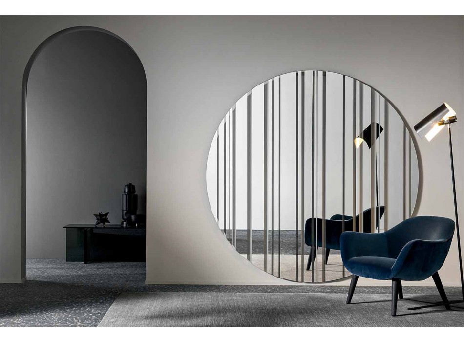 Rundt væg spejl Ø200 Lavet i Italien Design - Koriander Viadurini