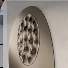 Formet spejl med bølget glasindsats Lavet i Italien - Adalberta Viadurini