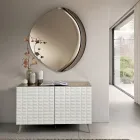 Abigaille-formet spejl med halvramme i smeltet glas, fremstillet i Italien Viadurini