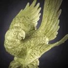 Papegøjeformet keramisk figur Håndlavet i Italien - Pagallo Viadurini