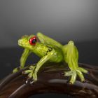 Figur i form af en frø på en gren i farvet glas fremstillet i Italien - Froggy Viadurini