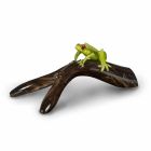 Figur i form af en frø på en gren i farvet glas fremstillet i Italien - Froggy Viadurini