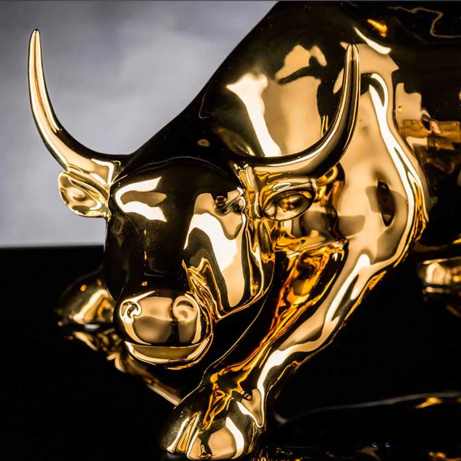 Håndlavet keramisk tyrformet figur fremstillet i Italien - Bulino Viadurini